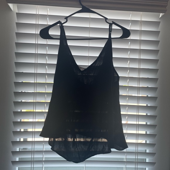 Free People XS(fits loose) Black Silk Lace Adjustable Top - Picture 13 of 14